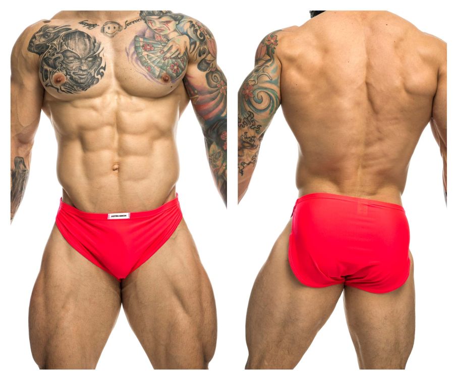 JUSTIN+SIMON Men's Underwear XSJ09 Running Shorts Color Coral