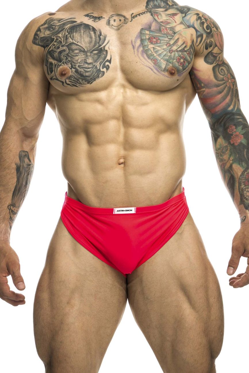JUSTIN+SIMON Men's Underwear XSJ09 Running Shorts Color Coral