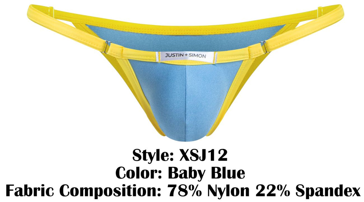 JUSTIN+SIMON Men's Underwear XSJ12 Bikini Color Baby Blue