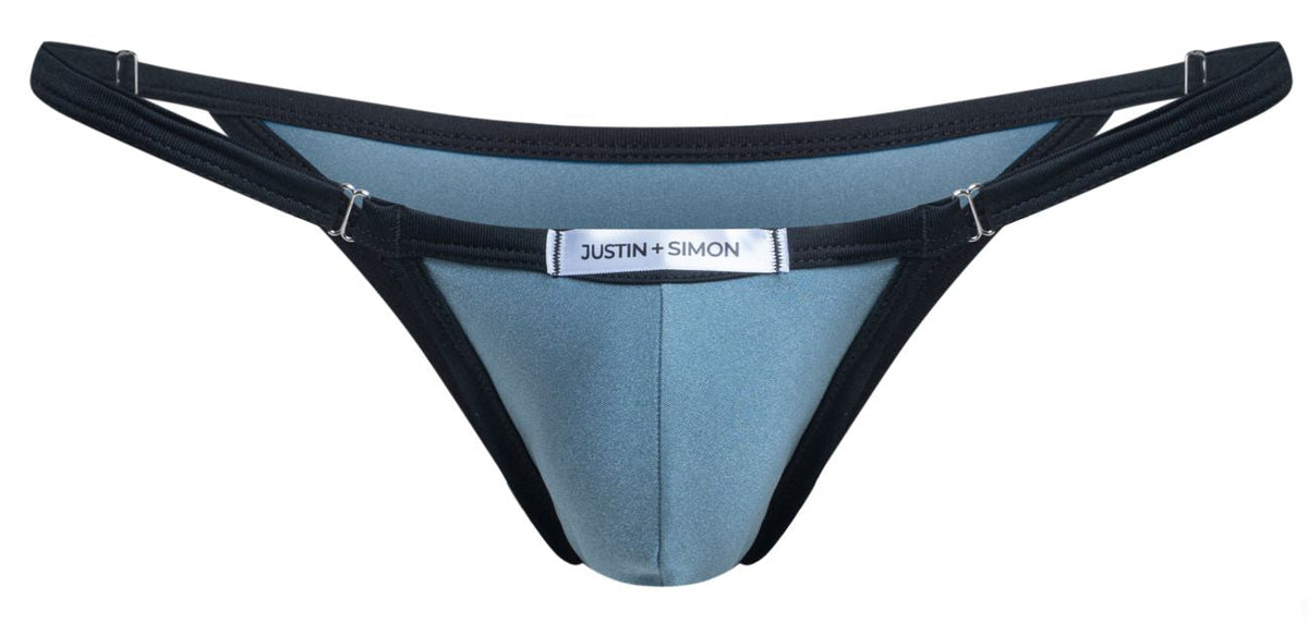 JUSTIN+SIMON Men's Underwear XSJ12 Bikini Color Metal Green