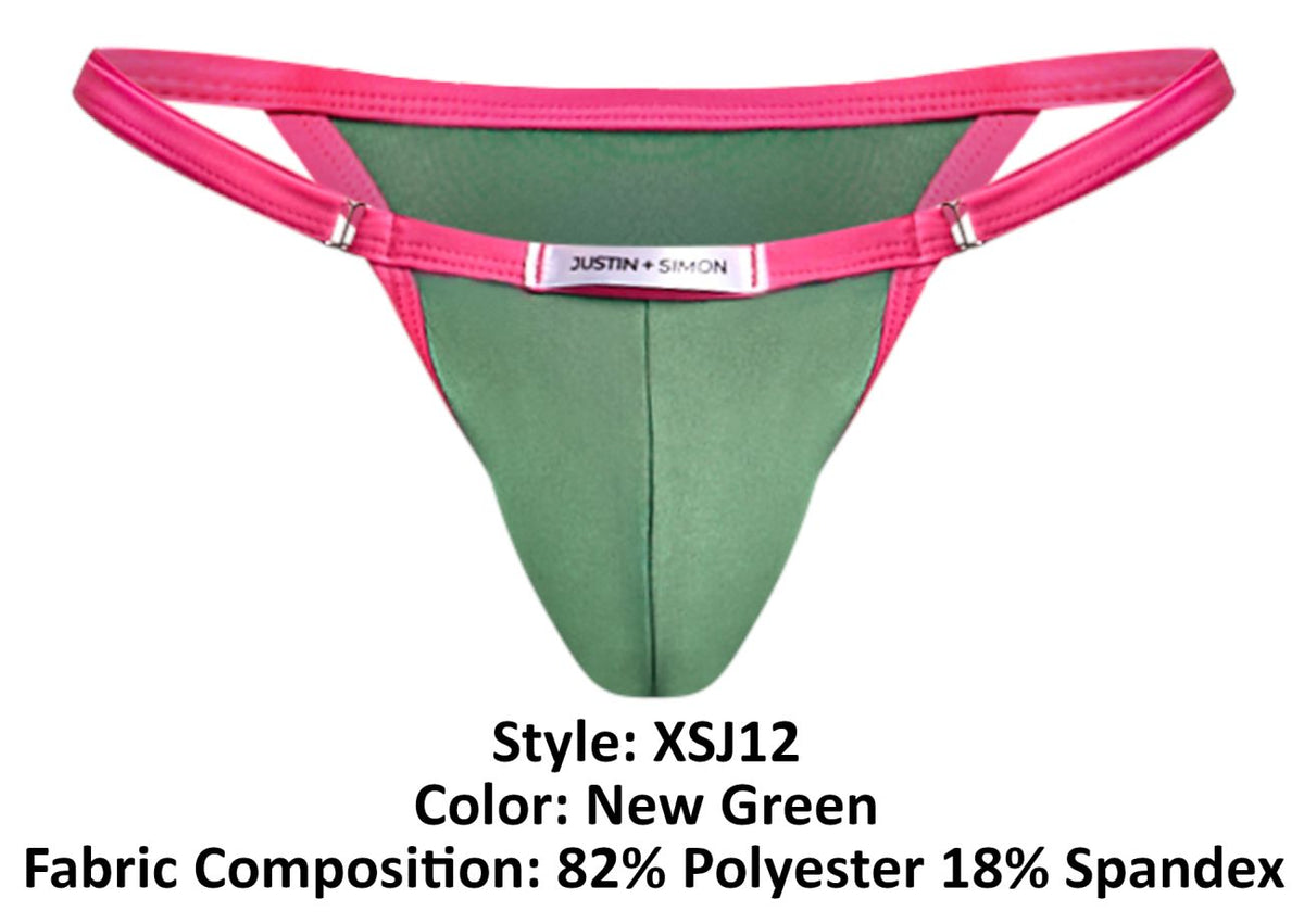 JUSTIN+SIMON Men's Underwear XSJ12 Bikini Color New Green