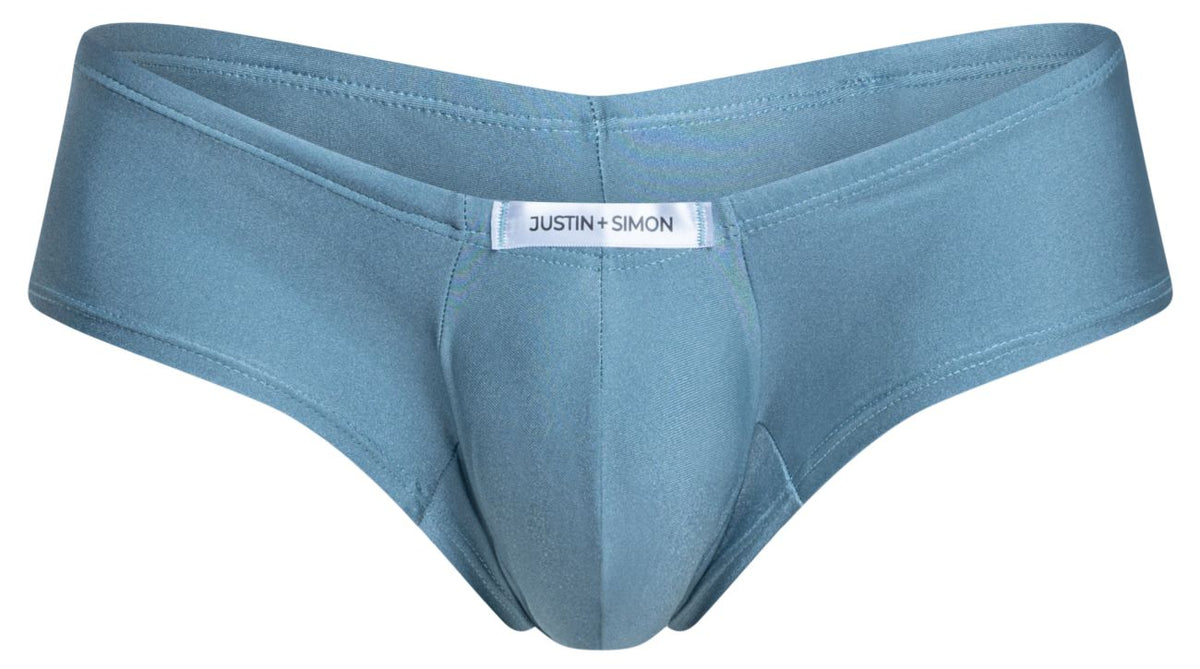 JUSTIN+SIMON Men's Underwear XSJ13 Cheeky Bulge Boxer Color Metal Green