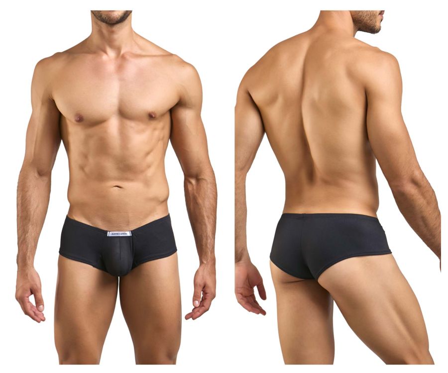 JUSTIN+SIMON Men's Underwear XSJ13 Cheeky Bulge Boxer Color Peach Black