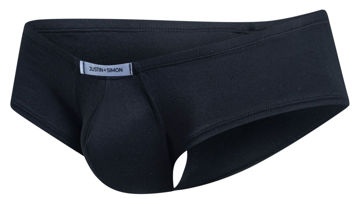 JUSTIN+SIMON Men's Underwear XSJ13 Cheeky Bulge Boxer Color Peach Black