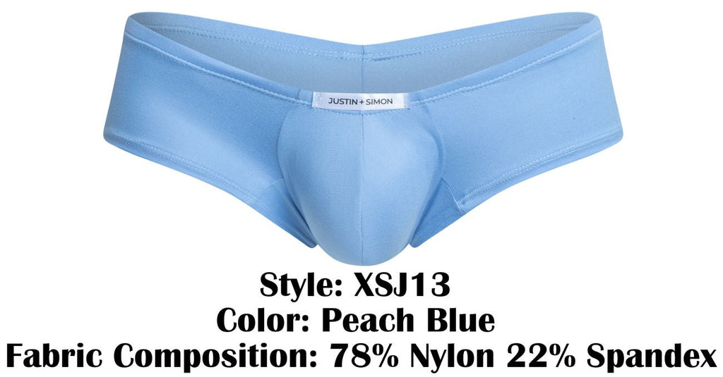 JUSTIN+SIMON Men's Underwear XSJ13 Cheeky Bulge Boxer Color Peach Blue