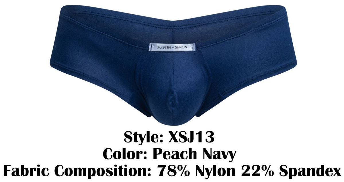 JUSTIN+SIMON Men's Underwear XSJ13 Cheeky Bulge Boxer Color Peach Navy