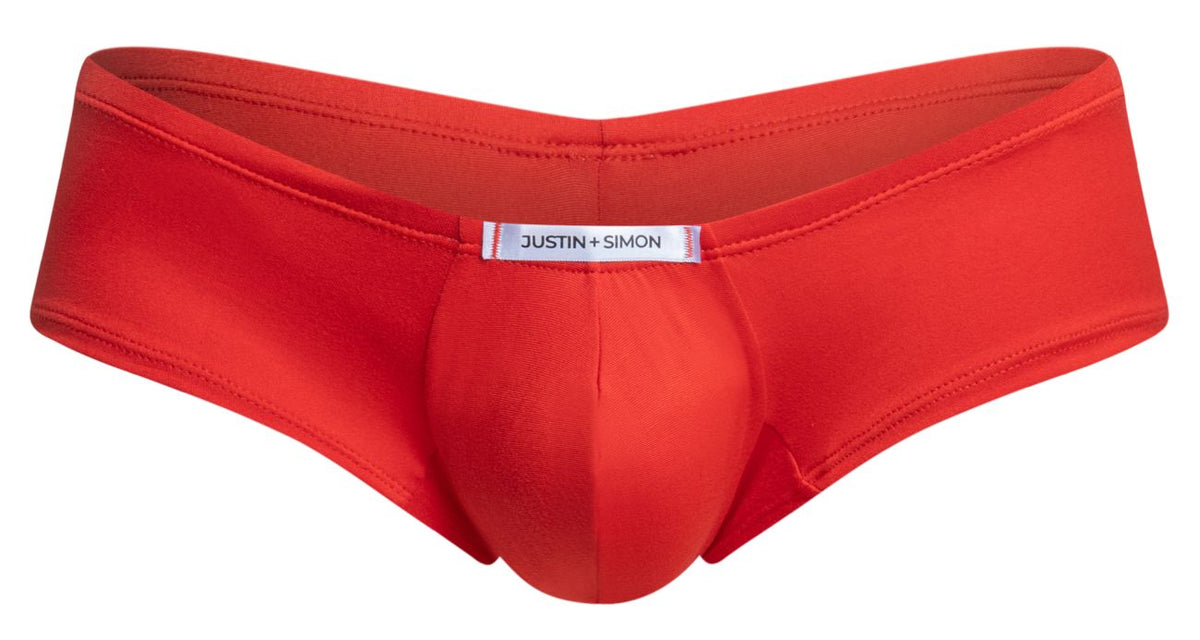 JUSTIN+SIMON Men's Underwear XSJ13 Cheeky Bulge Boxer Color Peach Red