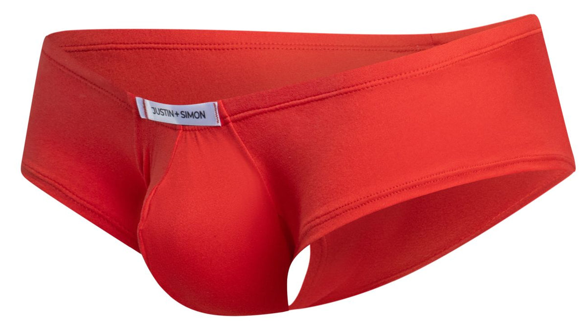JUSTIN+SIMON Men's Underwear XSJ13 Cheeky Bulge Boxer Color Peach Red