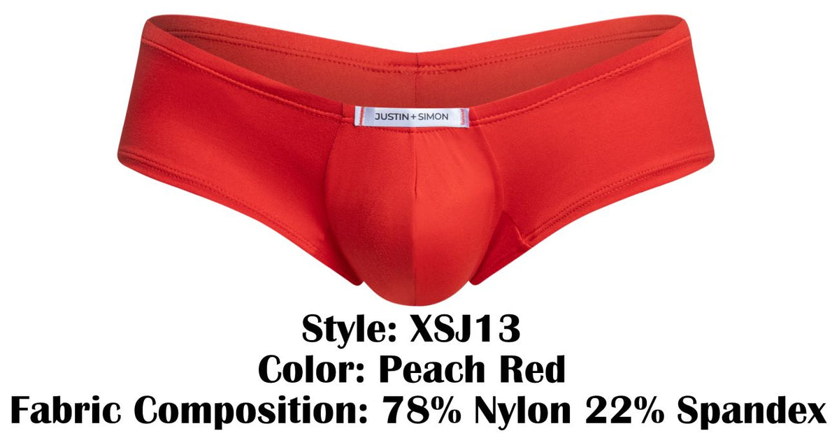JUSTIN+SIMON Men's Underwear XSJ13 Cheeky Bulge Boxer Color Peach Red