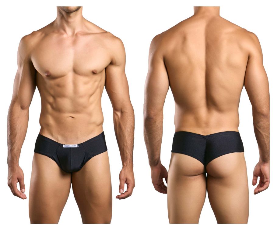 JUSTIN+SIMON Men's Underwear XSJ22 Cheek Briefs Color Black