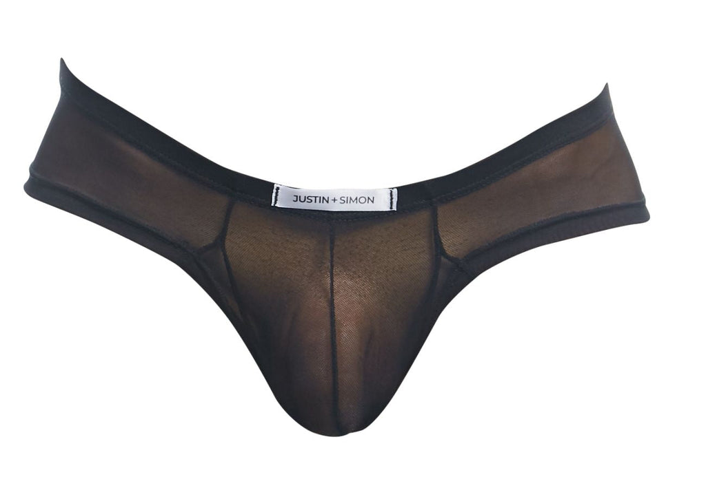 JUSTIN+SIMON Men's Underwear XSJ22 Cheek Briefs Color Black
