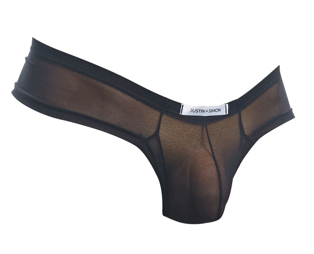 JUSTIN+SIMON Men's Underwear XSJ22 Cheek Briefs Color Black