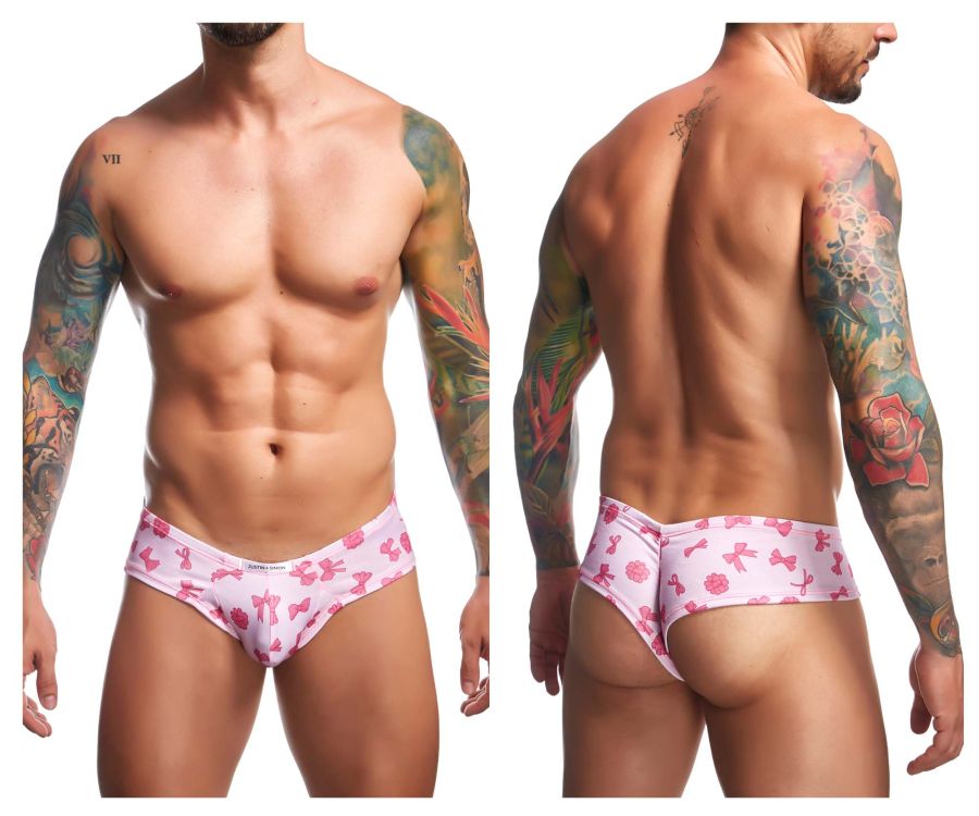 JUSTIN+SIMON Men's Underwear XSJ22 Cheek Briefs Color Coquette