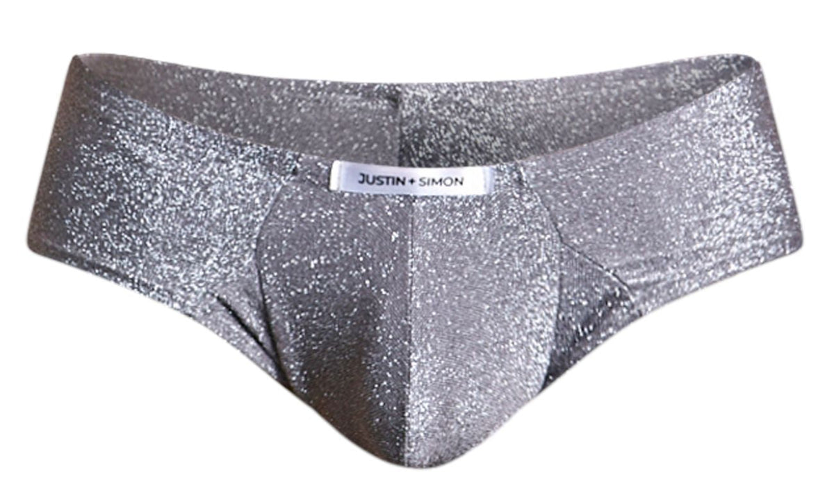 JUSTIN+SIMON Men's Underwear XSJ22 Cheek Briefs Color Lurex Gray