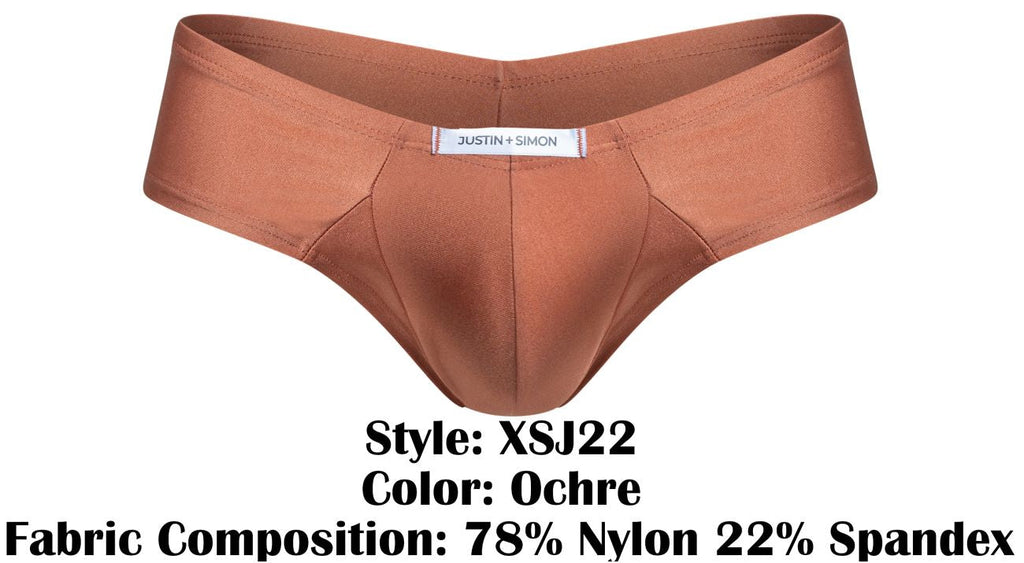 JUSTIN+SIMON Men's Underwear XSJ22 Cheek Briefs Color Ochre