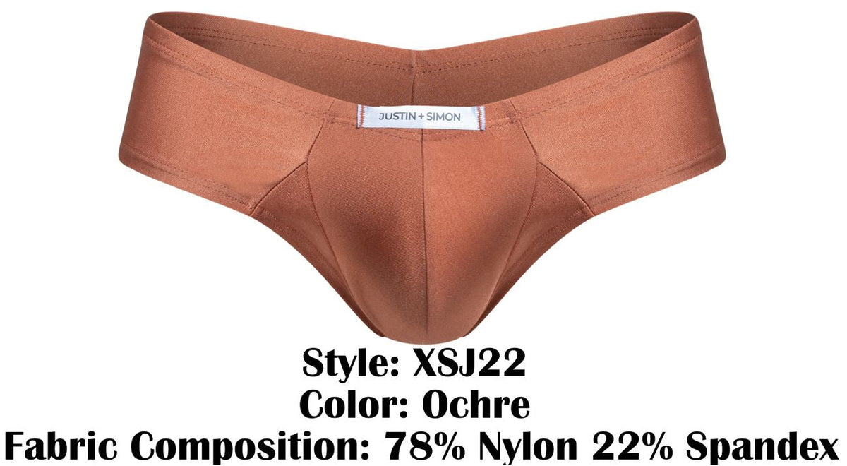 JUSTIN+SIMON Men's Underwear XSJ22 Cheek Briefs Color Ochre