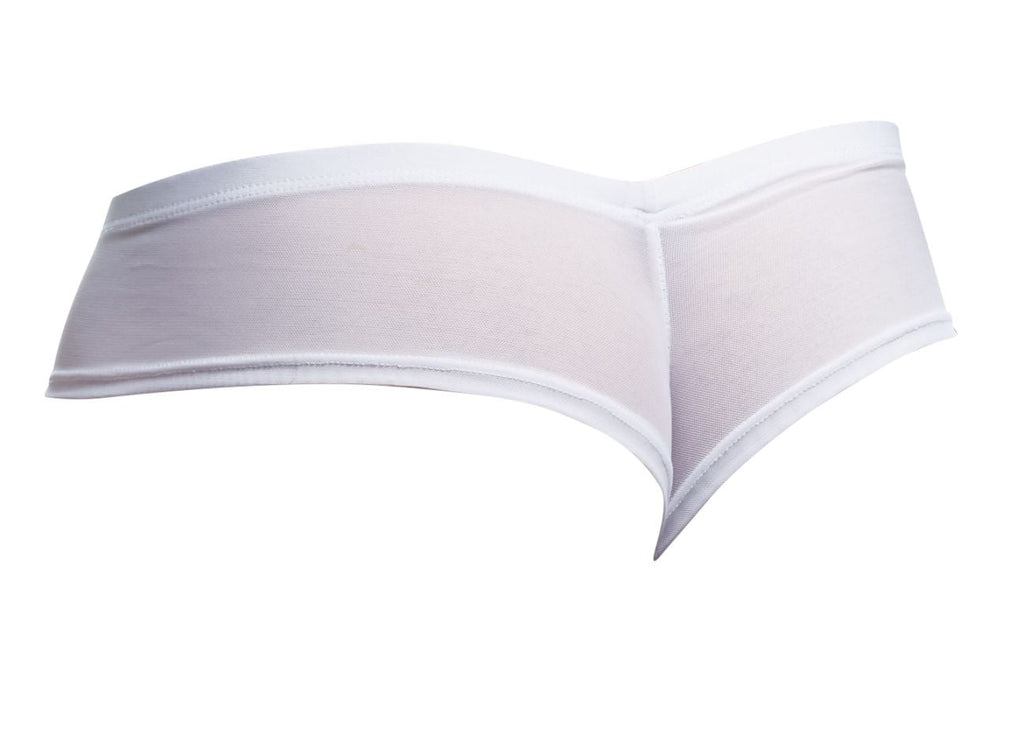 JUSTIN+SIMON Men's Underwear XSJ22 Cheek Briefs Color White Mesh