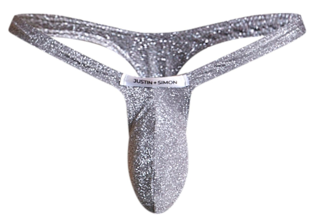 JUSTIN+SIMON Men's Underwear XSJBU02 Bulge Thongs Color Lurex Gray