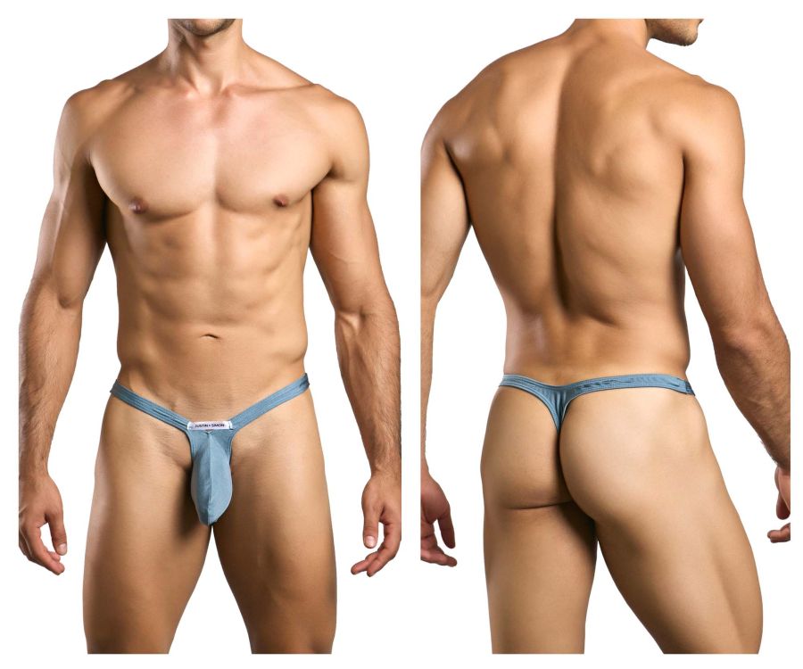 JUSTIN+SIMON Men's Underwear XSJBU02 Bulge Thongs Color Metal Green