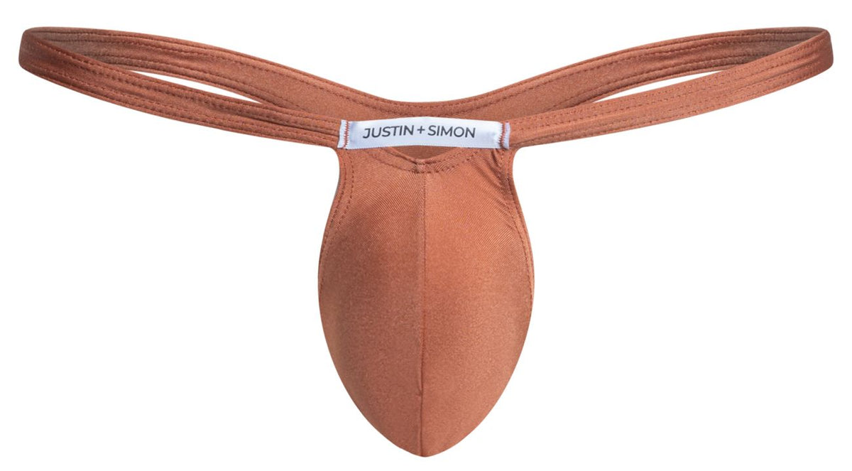 JUSTIN+SIMON Men's Underwear XSJBU02 Bulge Thongs Color Ochre