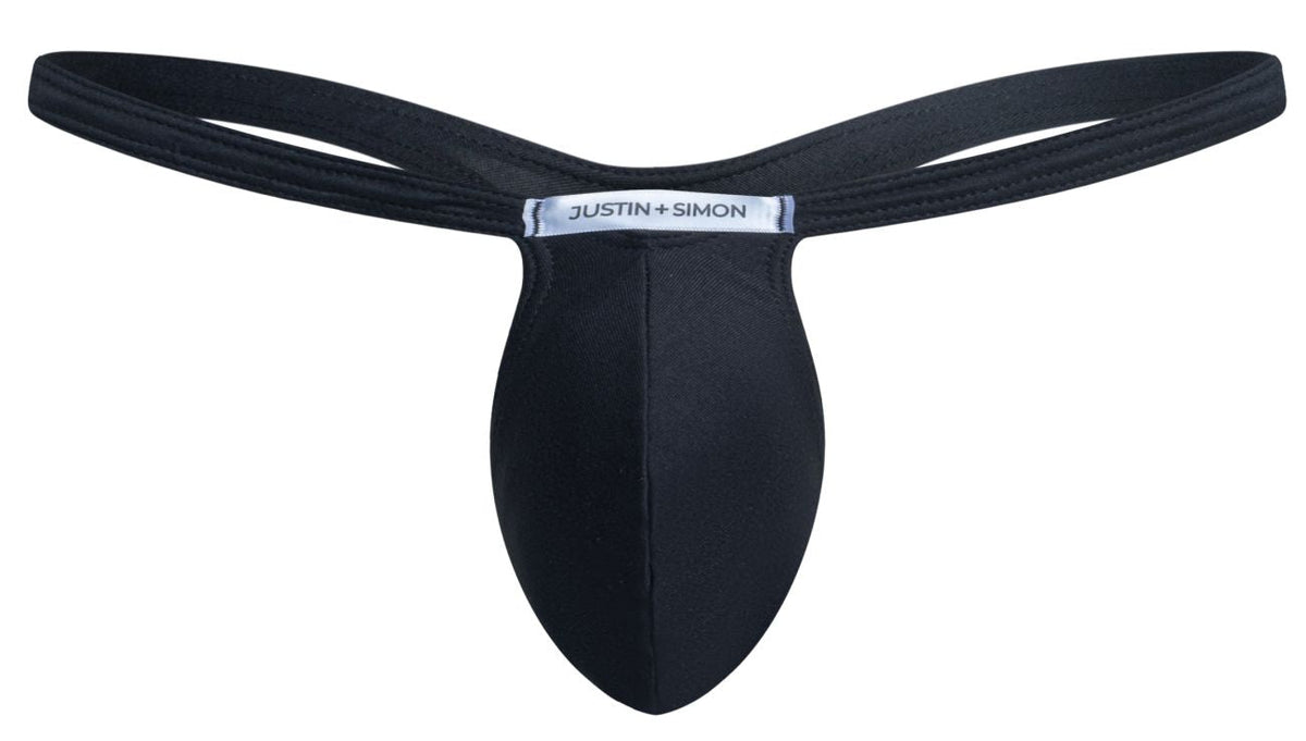 JUSTIN+SIMON Men's Underwear XSJBU02 Bulge Thongs Color Peach Black