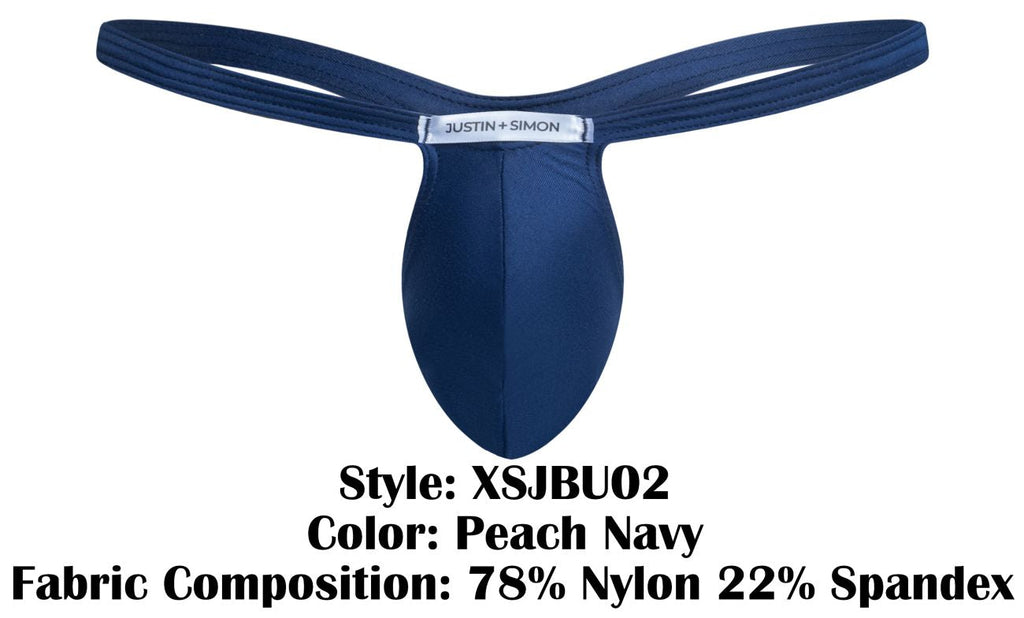 JUSTIN+SIMON Men's Underwear XSJBU02 Bulge Thongs Color Peach Navy