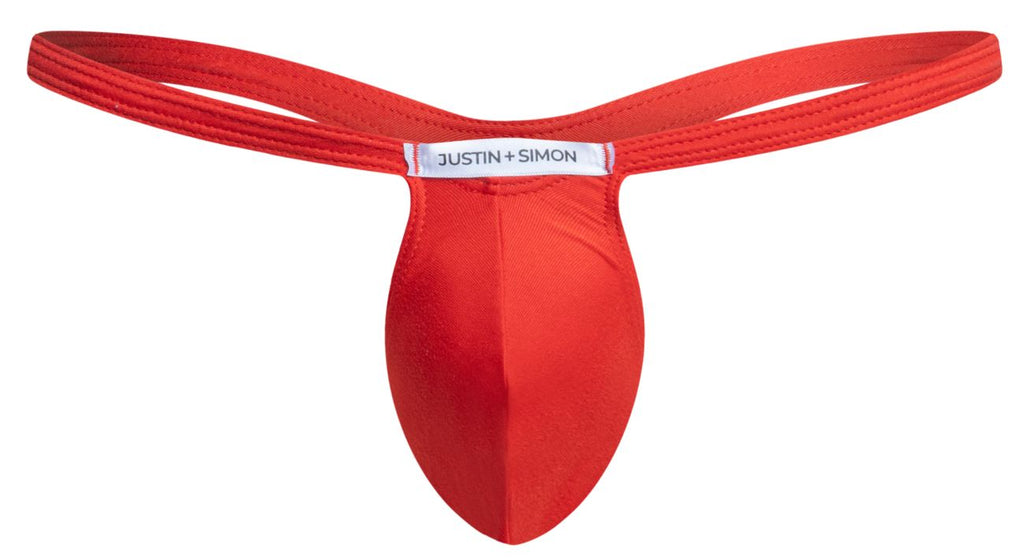 JUSTIN+SIMON Men's Underwear XSJBU02 Bulge Thongs Color Peach Red