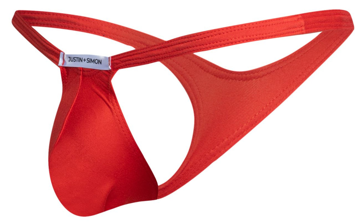 JUSTIN+SIMON Men's Underwear XSJBU02 Bulge Thongs Color Peach Red