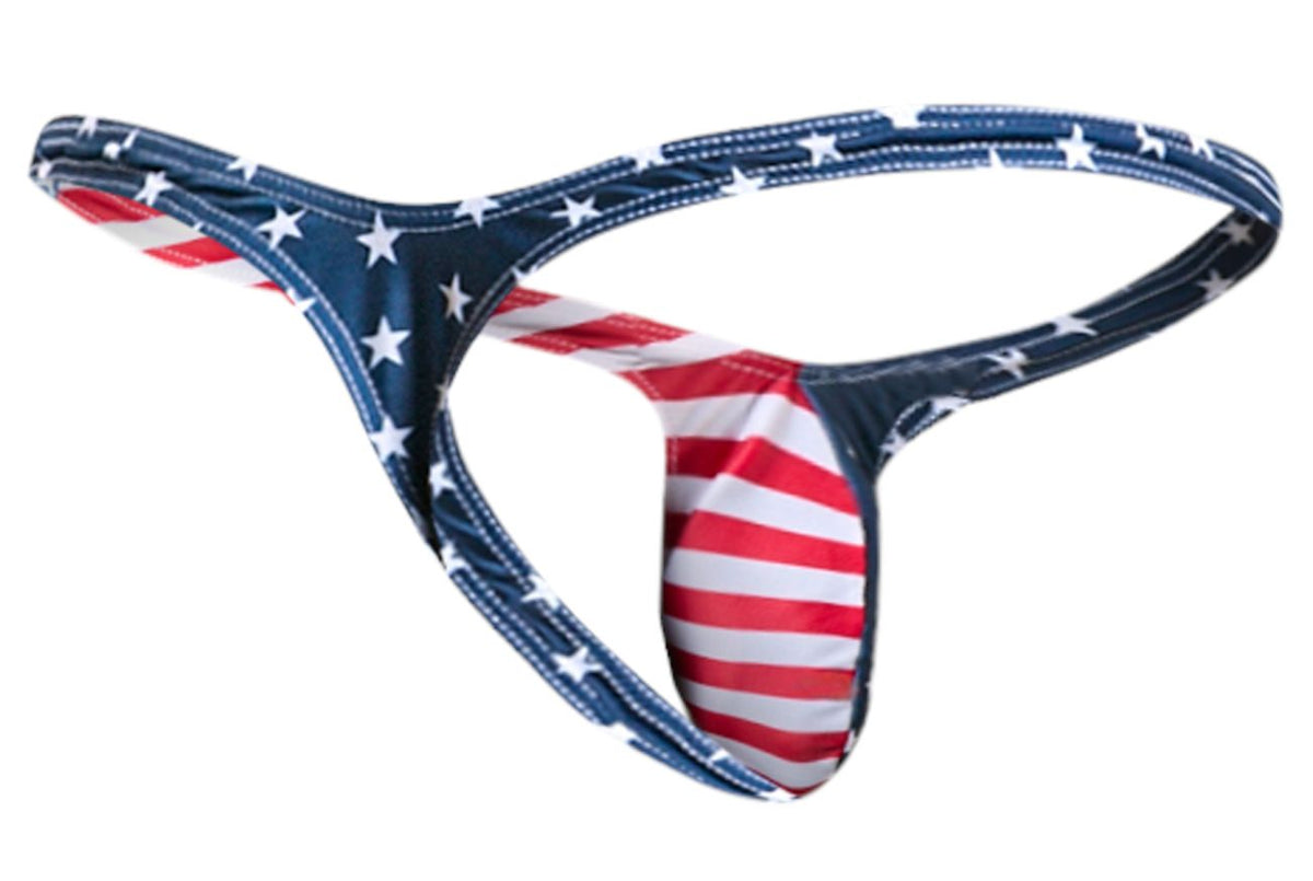 JUSTIN+SIMON Men's Underwear XSJBU02 Bulge Thongs Color USA Flag