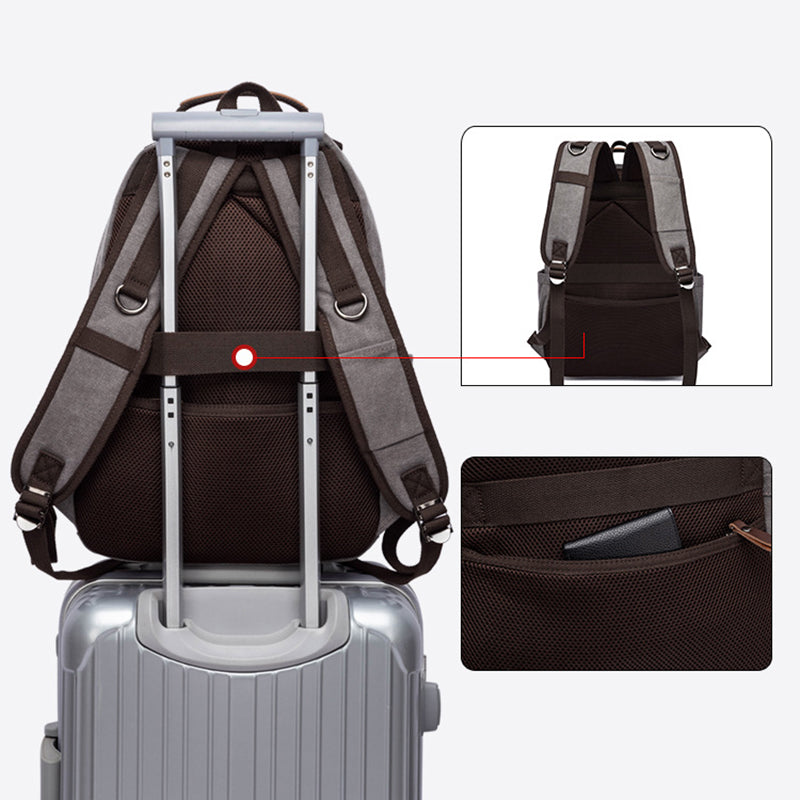 Canvas Laptop Backpack Canvas Travel Backpack Unisex Backpack For Work