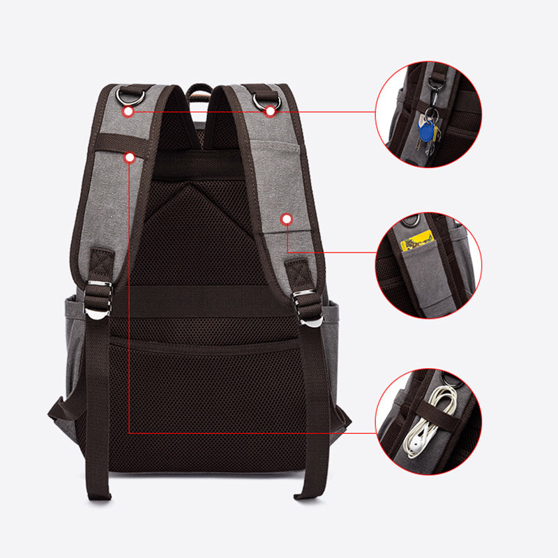 Canvas Laptop Backpack Canvas Travel Backpack Unisex Backpack For Work