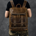 Large Capacity Travel Backpack Crazy Horse Leather Men Backpack Laptop Backpack
