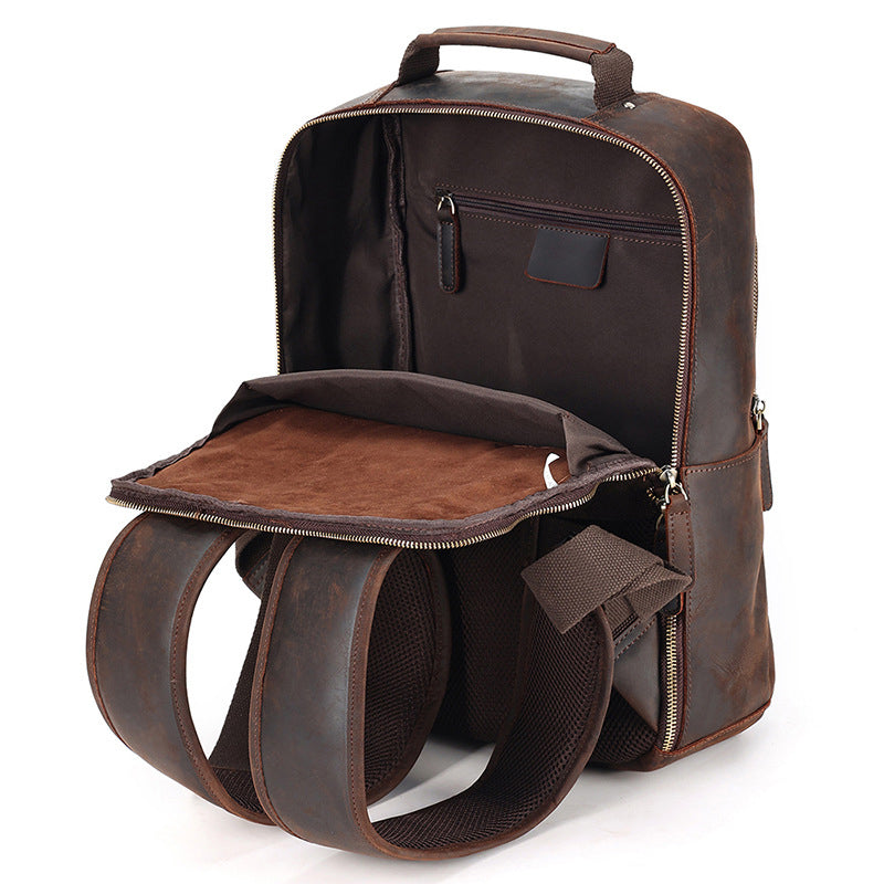 Leather Backpack for Men Full Grain Leather Travel Backpack Handmade Leather 15.6 inches Laptop Backpack Gift For Him