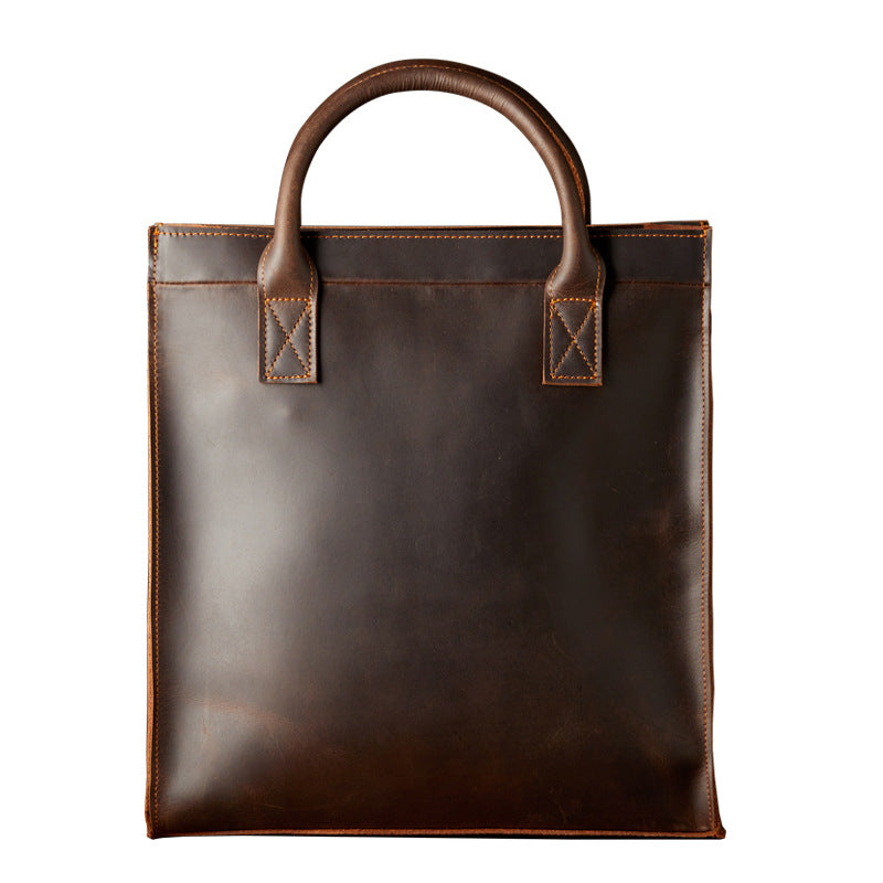 Leather Messenger Bag for Man Crazy Horse Leather Satchel Messenger Bags with Removable Strap