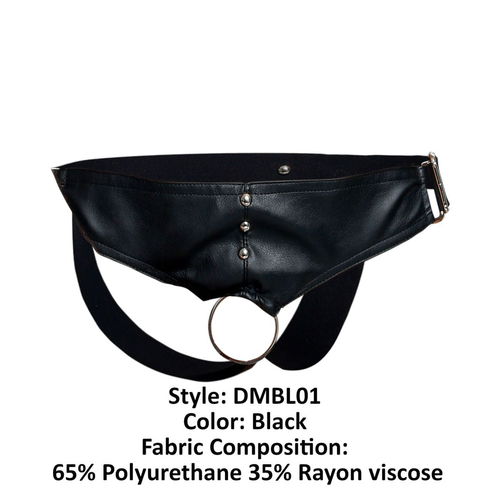 MaleBasics Men's Underwear DMBL01 DNGEON Cockring Jockstrap Color Black
