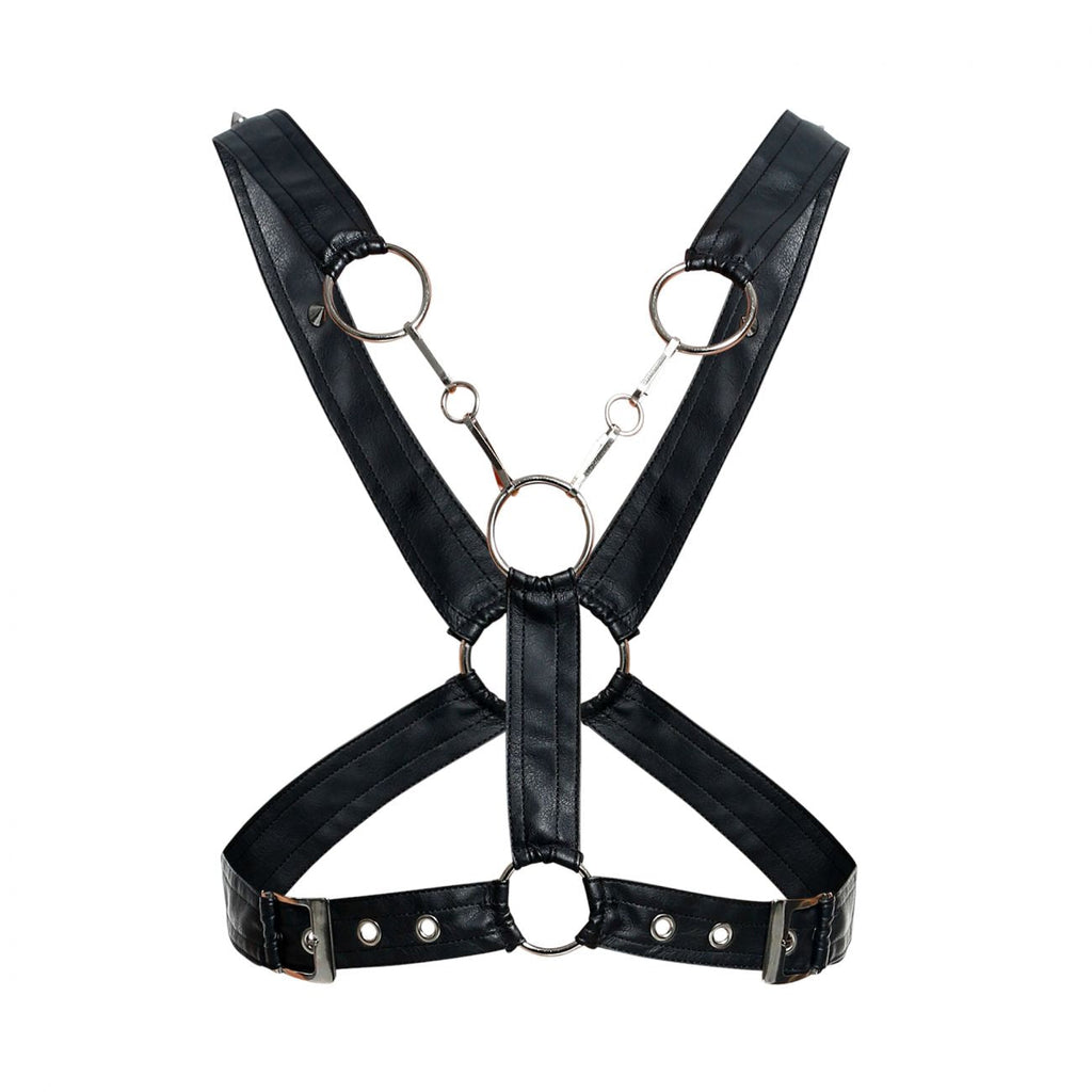 MaleBasics Men's Lingerie DMBL09 DNGEON Cross Chain Harness Color Black