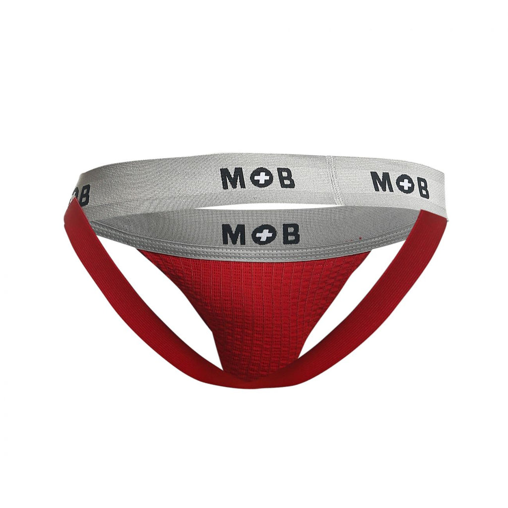 MaleBasics Men's Underwear MBL107 MOB Classic Fetish Jock 3 Inches Jockstrap Color Red