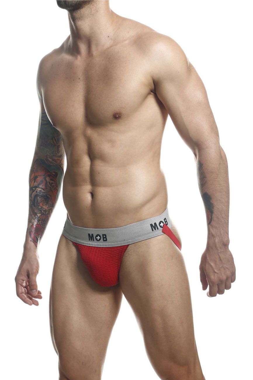 MaleBasics Men's Underwear MBL107 MOB Classic Fetish Jock 3 Inches Jockstrap Color Red