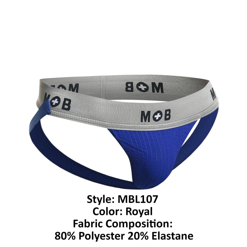 MaleBasics Men's Underwear MBL107 MOB Classic Fetish Jock 3 Inches Jockstrap Color Royal