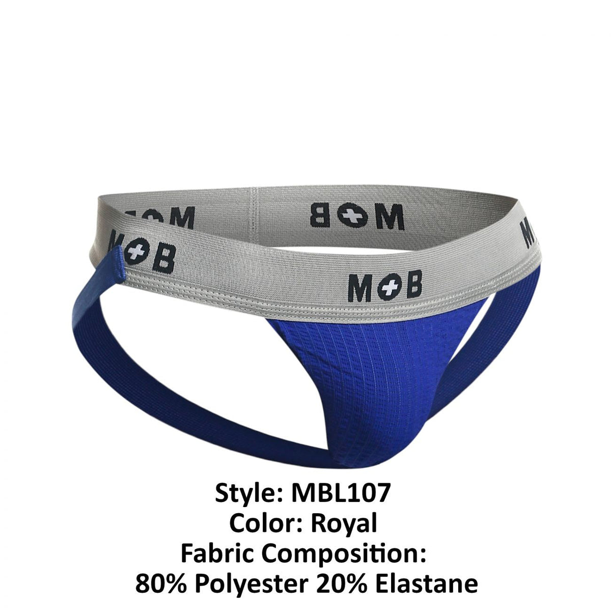 MaleBasics Men's Underwear MBL107 MOB Classic Fetish Jock 3 Inches Jockstrap Color Royal