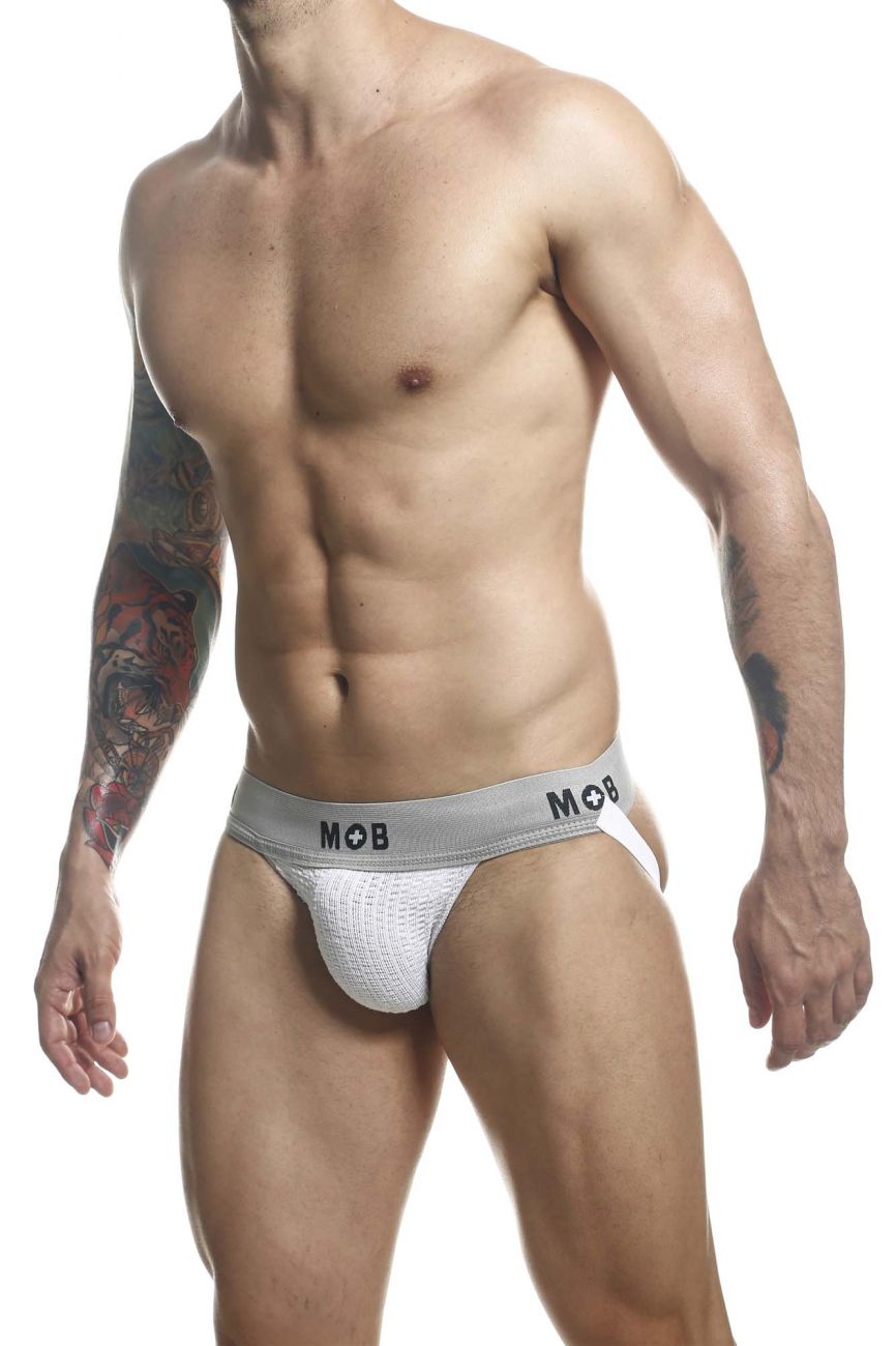 MaleBasics Men's Underwear MBL107 MOB Classic Fetish Jock 3 Inches Jockstrap Color White