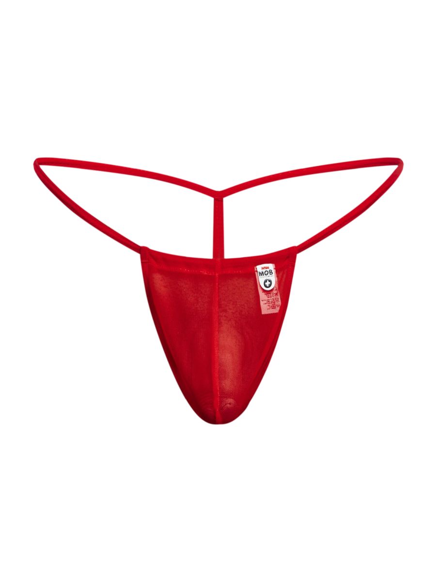 MaleBasics Men's Underwear MBL59 Mesh G-String Color Red Mesh