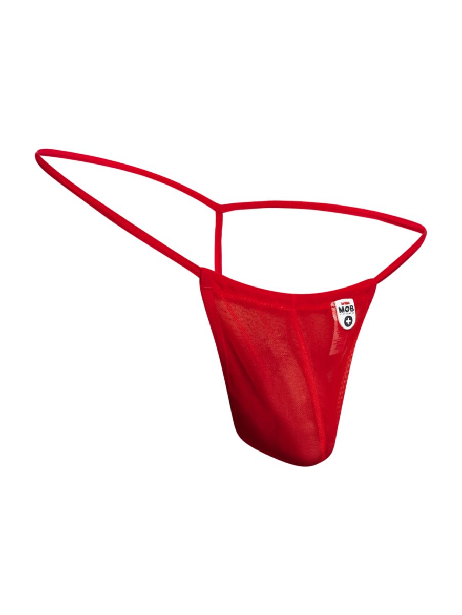 MaleBasics Men's Underwear MBL59 Mesh G-String Color Red Mesh