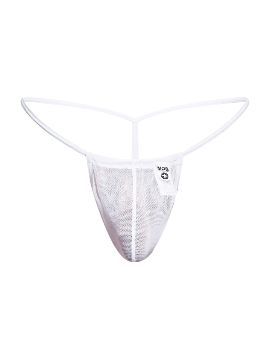 MaleBasics Men's Underwear MBL59 Mesh G-String Color White Mesh