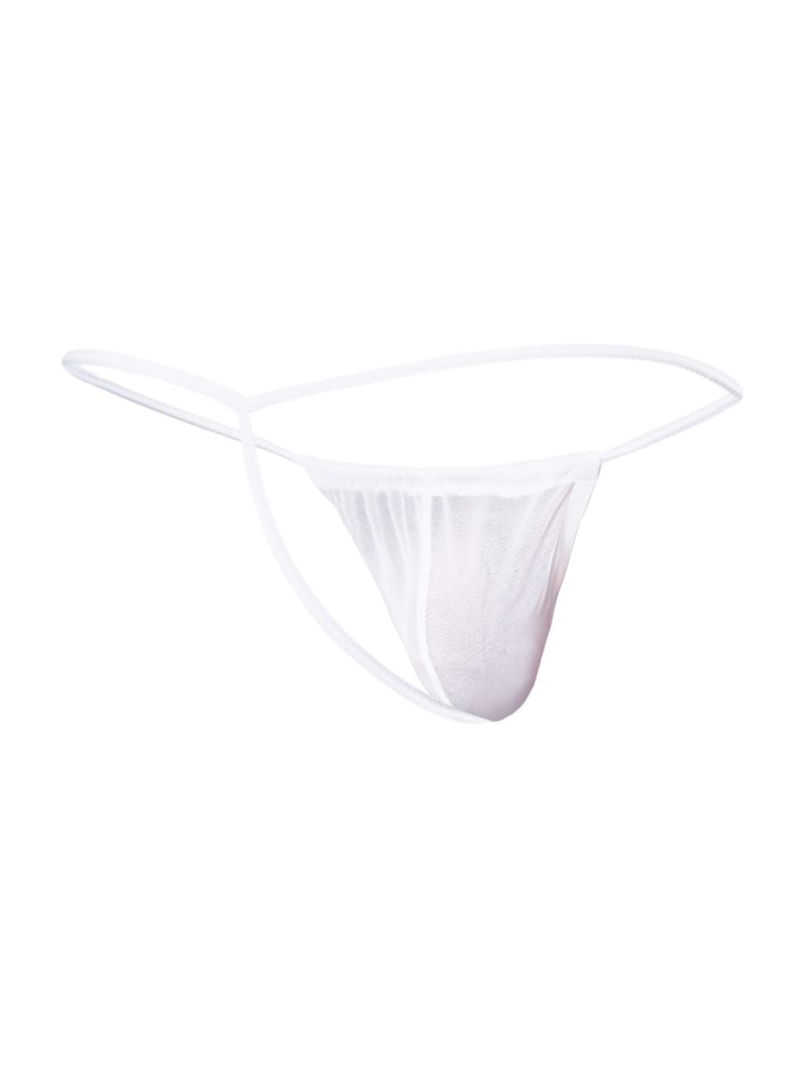 MaleBasics Men's Underwear MBL59 Mesh G-String Color White Mesh