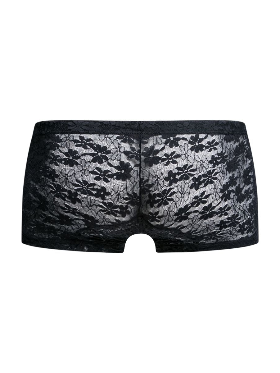 MaleBasics Men's Underwear MBL78 Lace Trunks Color Black Lace