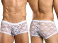 MaleBasics Men's Underwear MBL78 Lace Trunks Color White Lace