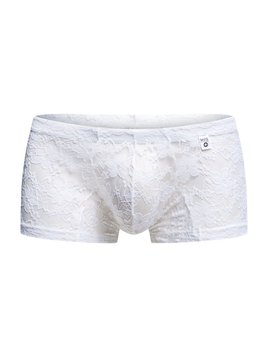 MaleBasics Men's Underwear MBL78 Lace Trunks Color White Lace