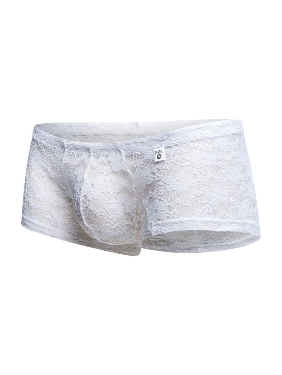 MaleBasics Men's Underwear MBL78 Lace Trunks Color White Lace