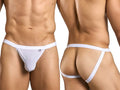 MaleBasics Men's Underwear MBL82 Sexy Jockstrap Color White Mesh